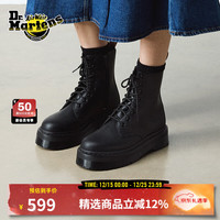 Dr.Martens 马丁（马汀博士 Dr.Martens）V Jadon Mono英伦女春机车靴增高厚底女马丁靴 黑色 38