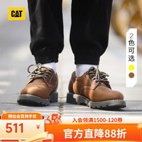 CAT 卡特男士固特异结构耐磨牛皮革复古低帮休闲工鞋 42