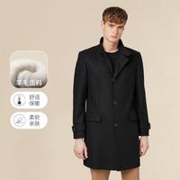 HUGO BOSS 雨果博斯 男式冬季单排扣时尚质感羊毛毛呢大衣