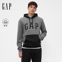 Gap 男女装秋季新款LOGO抓绒套头宽松连帽衫卫衣 795560
