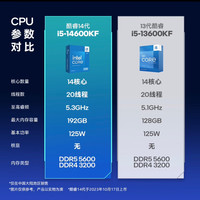 英特尔(Intel)酷睿 14代 CPU处理器 台式机 游戏 办公 家用 设计 i5 14600KF盒装