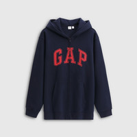 Gap 男女装2025秋季新款Logo印花宽松抓绒连帽卫衣休闲上衣