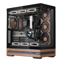 鑫谷(segotep)甄木1黑色海景房玻璃侧透机箱(ATX大板/双360水冷位/Type-C/木纹装饰/家用办公台式电脑主机箱)
