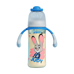 贝亲 迪士尼疯狂动物城PPSU双把手彩绘奶瓶 330mL