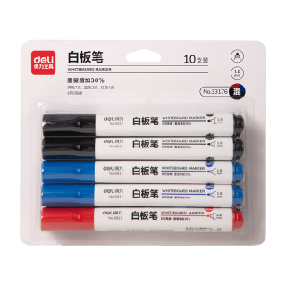 得力 DLSX-33176 白板笔 10支（7黑2蓝1红）