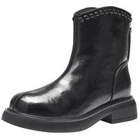 热风 2025年冬季女士时尚时装靴 01黑色 37