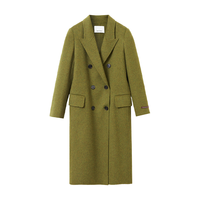 朗姿 羊毛羊驼毛率性复古气质高级感长款呢大衣冬毛呢外套