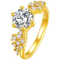 TSING轻珠宝【爱如星辰】黄金戒指999足金1克拉钻戒女求婚结婚戒指 主石1ct-国检鉴定证书 主石VVS级-D色