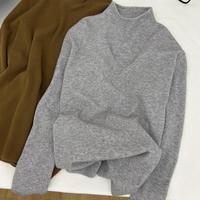 帕兰朵 复古慵懒针织衫女秋冬软糯叠穿内搭立领毛衣打底衫