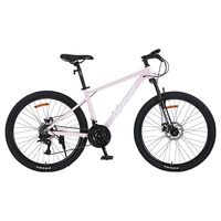 DONK自行车ALP1.0山地车成人男女通勤铝合金车架变速骑行车单车 樱花粉/白 24速 26英寸×16英寸