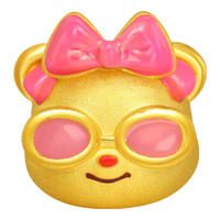 潮宏基 黄油小熊黄金转运珠足金吊坠女款串珠联名YD 甜心小熊，单串珠