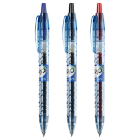 PILOT 百乐中性笔宝特瓶矿泉水笔B2P大容量考中小考试刷题按动式红色蓝色黑色笔 透明+浅绿+粉3支装 蓝色5支装