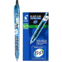 PILOT 百乐中性笔宝特瓶矿泉水笔B2P大容量考中小考试刷题按动式红色蓝色黑色笔 橙色+蓝色+绿色3支装