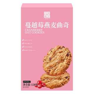 一品巷子 蔓越莓燕麦曲奇饼干 燕麦量≥27% 120g