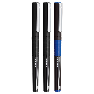 斑马牌 银蛇直液式签字笔 0.5mm 2黑1蓝