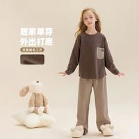 贝蒂 女童家居服保暖中大童睡衣长袖长裤两件套儿童内衣套装打底秋冬新
