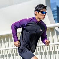 沃兰迪 螺纹智璇控温专业运动跑步外套田径训练T恤立领拉链长袖上衣男女