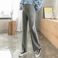 米度丽 孕妇裤秋冬外穿宽松阔腿裤小个子高腰托腹卫裤孕妇装