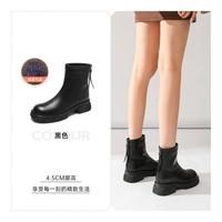 15分钟 季厚底短靴女瘦瘦靴加绒粗跟马丁靴子
