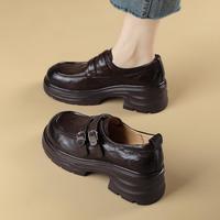 索菲娅 女士乐福鞋 2025新款秋冬加绒厚底通勤单鞋