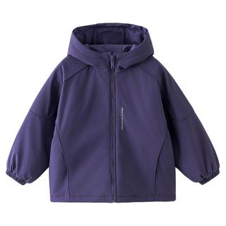 男童夹棉冲锋衣棉服2025秋冬装儿童男孩防水加厚连帽棉衣外套
