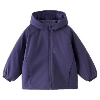 男童夹棉冲锋衣棉服2025秋冬装儿童男孩防水加厚连帽棉衣外套