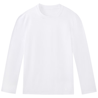 拇指白小T张云雷同款长袖t恤秋冬纯棉t恤易打理圆领白小丅打底衫小白T 疏水-白色男款 L