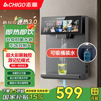 志高 大屏全链抑菌壁挂管线机无水箱款-可吸桶装水