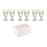 LA ROCHERE 法国制造凡尔赛宫廷风玻璃水杯红酒杯果汁杯咖啡杯巴洛克杯 凡尔赛小号高脚 6个一箱