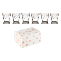 LA ROCHERE 法国制造凡尔赛宫廷风玻璃水杯红酒杯果汁杯咖啡杯巴洛克杯 凡尔赛平底 6个一箱