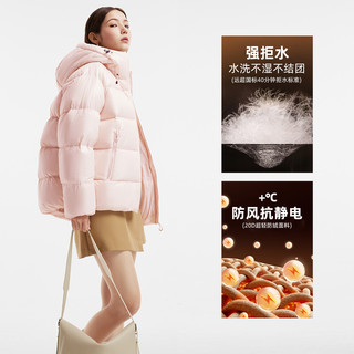 CAMEL骆驼黑钻5PRO女装泡芙羽绒服短款冬季加厚保暖连帽羽绒面包服