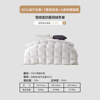 水星家纺A类抑菌90%白鸭绒被芯 防钻绒冬被子阻螨秋冬季被芯保暖羽绒被褥 雪绒宝抗菌羽绒冬被 220x240cm