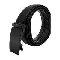 惠寻漆面板扣细纹牛皮 男士皮带 黑色 110cm