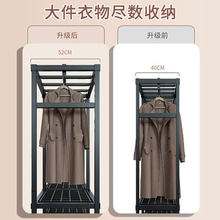 靓优聚开门式衣柜折叠免安装简易布衣柜卧室衣橱结实耐用出租房简约衣柜 长2.03米-朦胧：卧室衣柜