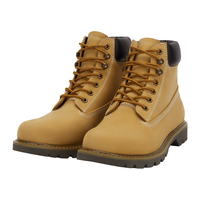 移动端、京东百亿补贴：京东京造 经典大黄靴头层牛皮马丁靴男鞋户外徒步登山鞋工装靴子男 黄色 42