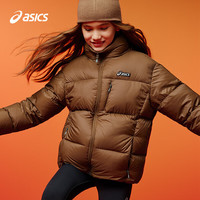 亚瑟士（asics）童装25年冬季男女童短款泡芙面包服轻量蓬松舒适防水 棕色 85%绒子 1