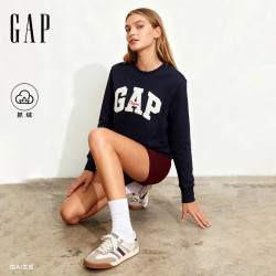 Gap 男女装2025秋季字母logo抓绒圆领卫衣合身上衣美版852079