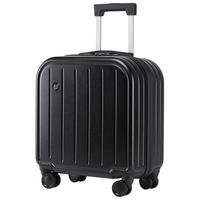 NINETYGO 90分 行李箱18英寸小型航空登机箱男女旅行万向轮儿童拉杆箱黑色