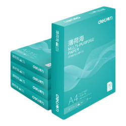 得力 薄荷海A4打印纸 70g500张*5包一箱 双面复印纸 高性价比草稿纸 整箱2500张ZF662