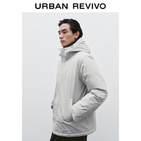 UR2025冬季男装流光风气质连帽抽绳羽绒服UMM150024 象牙白 XS