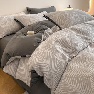 兰芮 A类100%全棉磨毛加厚保暖提花四件套 200*230cm