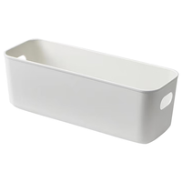 侑家良品多用小收纳盒抽屉收纳分隔盒桌面化妆品盒内裤袜子杂物整理储物盒 窄款小号【无盖】