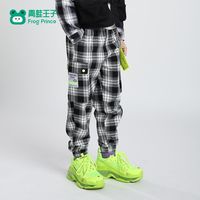 青蛙王子 FROG PRINCE儿童长裤春秋男孩格子休闲长裤