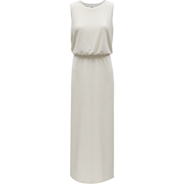 ONLY 2024春夏高级感圆领拼接假两件后背开叉连衣裙女