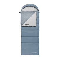 NatureHike挪客户外日暄信封带帽加热睡袋成人男冬季加厚户外露营过夜防寒保暖被 (-1~2°C)加热款/晚波蓝/BE400右