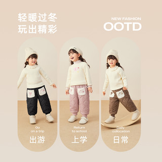 女童黑色裤子宝宝秋冬加绒夹棉裤小童长裤儿童休闲裤