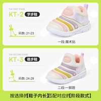 卡特兔毛毛虫童鞋秋冬加绒儿童运动鞋软底学步鞋1-3岁防滑棉鞋休闲鞋 黄粉-加绒 23 内长14.0cm 脚长13.0-13.5