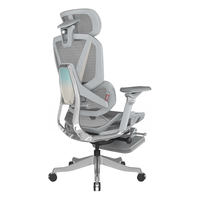 ENOVA合金大师 人体工学椅子老板久坐不累靠背办公椅家用电竞电脑座椅 铝合金版 银河灰【太空舱脚踏】