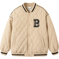 巴拉巴拉儿童羽绒服冬季保暖棒球领外套男童 浅驼50006-白鸭绒 150 cm 充绒量46g