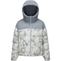 波司登2024冬季羽绒服女士短款时尚运动拼接连帽保暖外套B40143302 雪岭山脉9BE9 165/88A